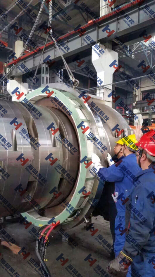 【中頻感應加熱設備應用】汽輪機紅套環熱套熱拆