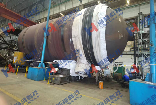 高頻感應加熱設備應用于壁厚200mm封頭環縫熱處理