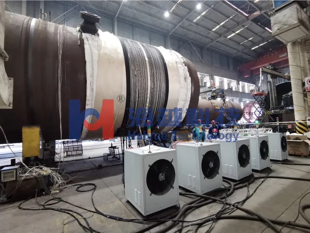 內(nèi)徑4000mm，壁厚288mm，熱處理溫度705±14℃（多臺(tái)大功率電源同頻同步運(yùn)行）